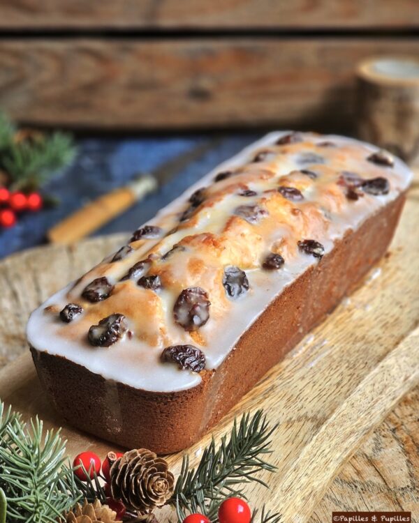 Cake au citron, amandes et cranberries, glacé