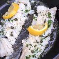 Filets de cabillaud poêlés au beurre citron et câpres