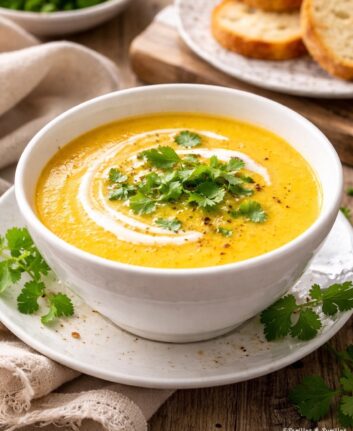 Velouté de carottes, panais et poireau au curry