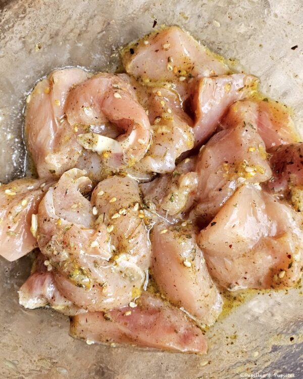 Poulet cru assaisonné