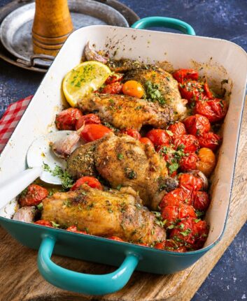 Contre-cuisses de poulet au four, zaatar et citron confit
