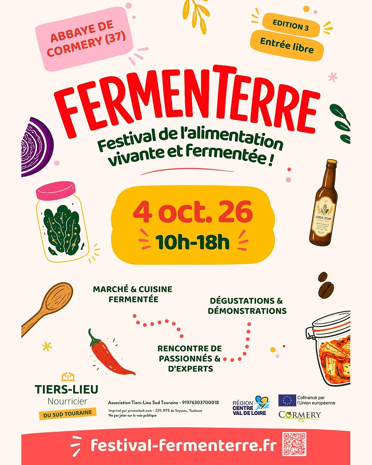 Affiche du festival Fermenterre à Cormery