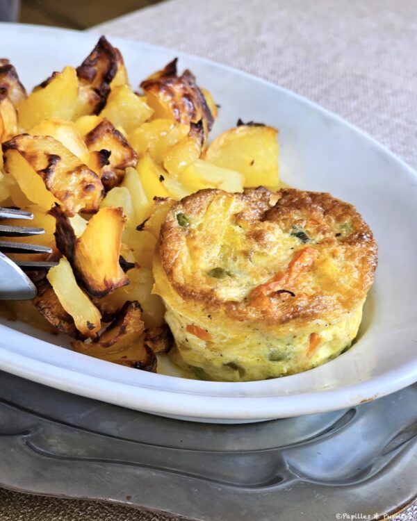 Pommes de terre et flan de courgettes