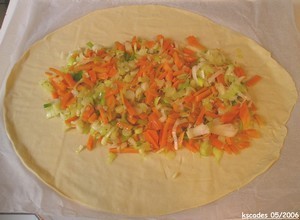 Saumon en croûte à la julienne de légumes