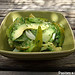 Salade toute verte aux tomates green Zebra et à l